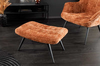 Moderner Hocker SCANDINAVIA Chenille Cremona Metallbeine Fußhocker