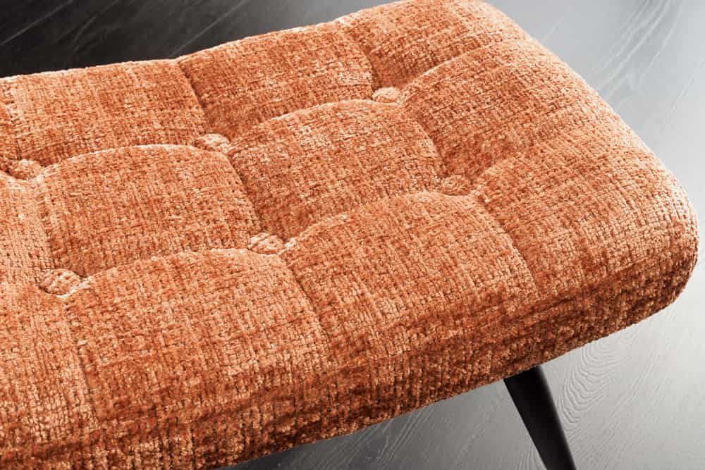 Moderner Hocker SCANDINAVIA Chenille Cremona Metallbeine Fußhocker