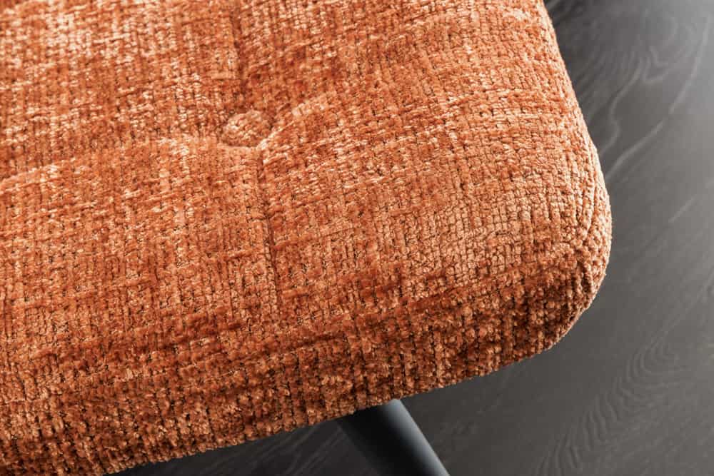Moderner Hocker SCANDINAVIA Chenille Cremona Metallbeine Fußhocker