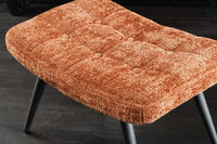 Moderner Hocker SCANDINAVIA Chenille Cremona Metallbeine Fußhocker