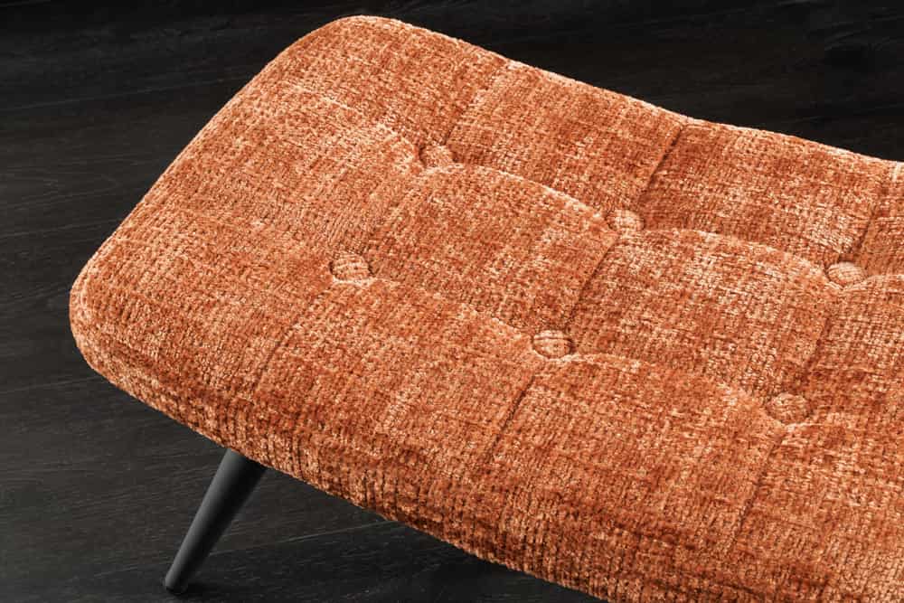 Moderner Hocker SCANDINAVIA Chenille Cremona Metallbeine Fußhocker