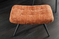 Moderner Hocker SCANDINAVIA Chenille Cremona Metallbeine Fußhocker
