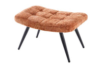 Moderner Hocker SCANDINAVIA Chenille Cremona Metallbeine Fußhocker