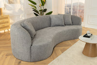 ATELIER Modernes Sofa 230cm Bouclé 3-Sitzer Couch inkl. Kissen