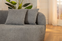 ATELIER Modernes Sofa 230cm Bouclé 3-Sitzer Couch inkl. Kissen