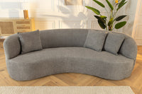ATELIER Modernes Sofa 230cm Bouclé 3-Sitzer Couch inkl. Kissen