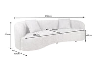 ATELIER Modernes Sofa 230cm Bouclé 3-Sitzer Couch inkl. Kissen