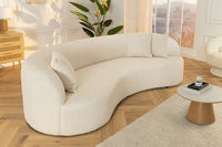 ATELIER Modernes Sofa 230cm Bouclé 3-Sitzer Couch inkl. Kissen