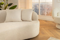 ATELIER Modernes Sofa 230cm Bouclé 3-Sitzer Couch inkl. Kissen