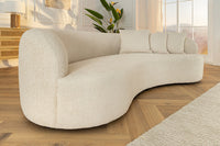 ATELIER Modernes Sofa 230cm Bouclé 3-Sitzer Couch inkl. Kissen