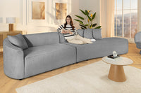 ATELIER L Modernes Sofa 330cm Bouclé XXL-Couch inkl. Kissen