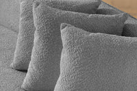 ATELIER L Modernes Sofa 330cm Bouclé XXL-Couch inkl. Kissen