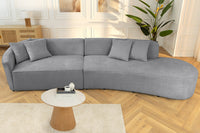 ATELIER L Modernes Sofa 330cm Bouclé XXL-Couch inkl. Kissen