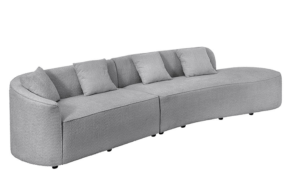 ATELIER L Modernes Sofa 330cm Bouclé XXL-Couch inkl. Kissen