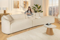 ATELIER L Modernes Sofa 330cm Bouclé XXL-Couch inkl. Kissen