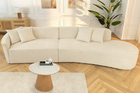 ATELIER L Modernes Sofa 330cm Bouclé XXL-Couch inkl. Kissen