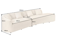 ATELIER L Modernes Sofa 330cm Bouclé XXL-Couch inkl. Kissen
