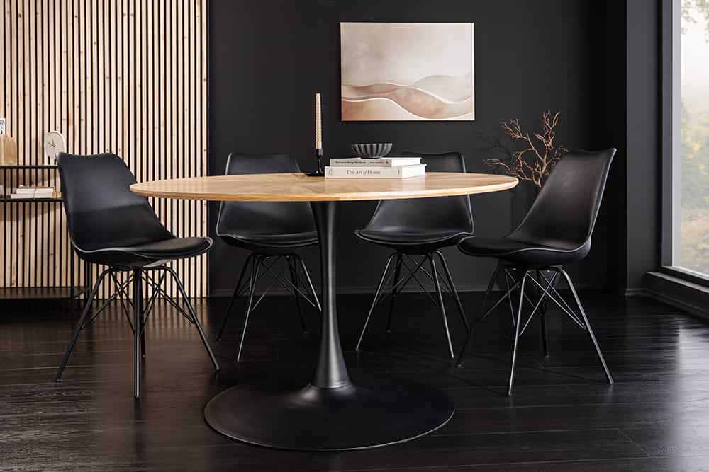 ATELIER Runder Esstisch 120cm natur Eichenholz Metallfuß