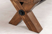 GOLIATH Industrial Bank  180cm natur Pinienholz X-Gestell schwarz Metall