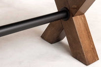 GOLIATH Industrial Bank  180cm natur Pinienholz X-Gestell schwarz Metall