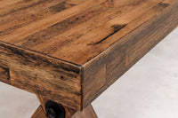 GOLIATH Industrial Bank  180cm natur Pinienholz X-Gestell schwarz Metall