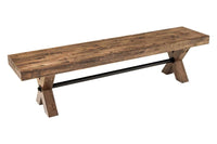 GOLIATH Industrial Bank  180cm natur Pinienholz X-Gestell schwarz Metall