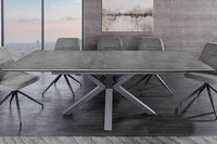 ETERNITY Ausziehbarer Esstisch 160-200cm graphit grau Keramik schwarz Metall