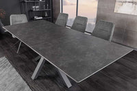 ETERNITY Ausziehbarer Esstisch 160-200cm graphit grau Keramik schwarz Metall