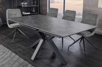 ETERNITY Ausziehbarer Esstisch 160-200cm graphit grau Keramik schwarz Metall
