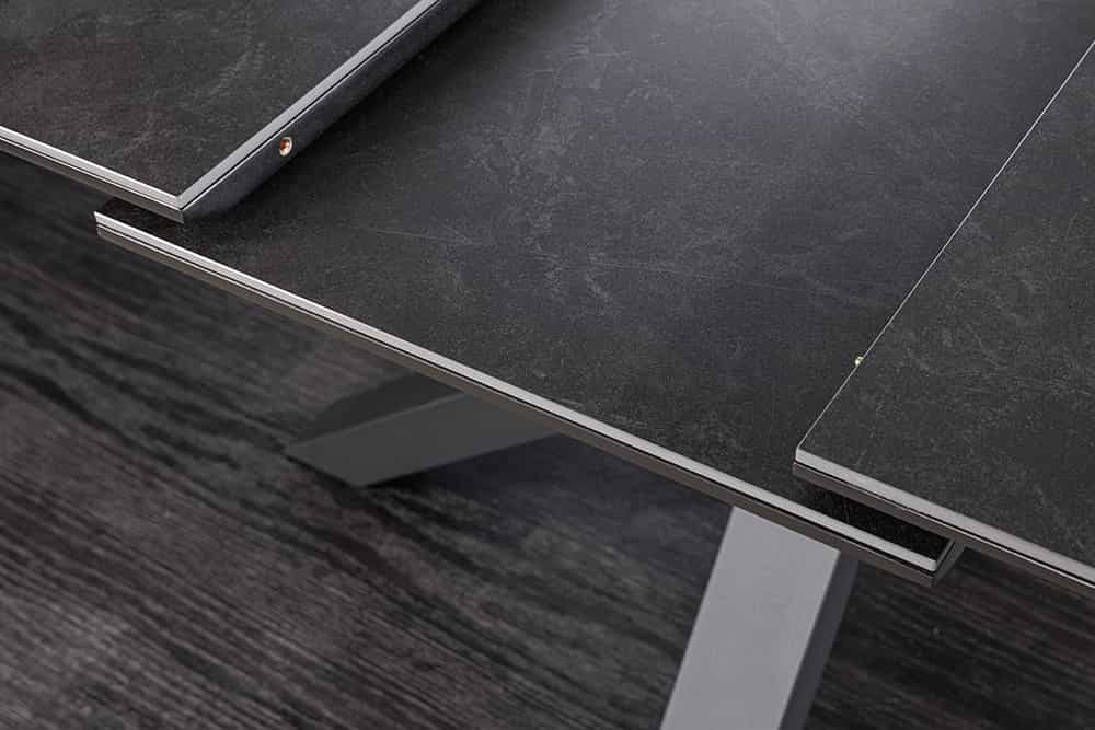 ETERNITY Ausziehbarer Esstisch 160-200cm graphit grau Keramik schwarz Metall
