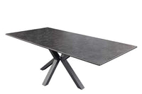 ETERNITY Ausziehbarer Esstisch 160-200cm graphit grau Keramik schwarz Metall