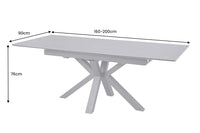 ETERNITY Ausziehbarer Esstisch 160-200cm graphit grau Keramik schwarz Metall