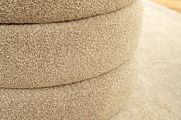VOGUE Extravagante Polsterbank 115cm taupe Bouclé Sitzbank mit Stauraum