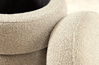 VOGUE Runder Hocker 50cm taupe Bouclé Polsterhocker mit Stauraum