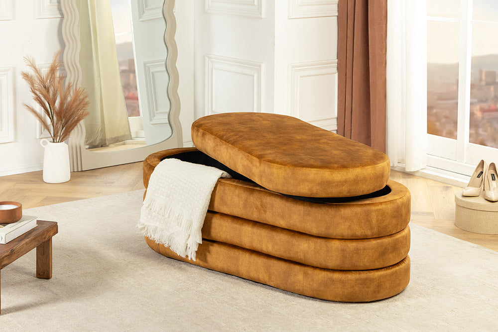 VOGUE Extravagante Polsterbank 115cm Sitzbank mit Stauraum