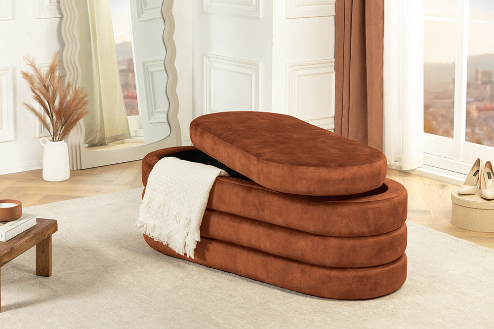 VOGUE Extravagante Polsterbank 115cm Sitzbank mit Stauraum