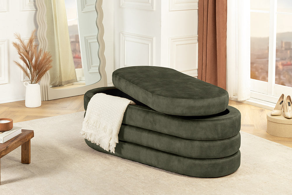 VOGUE Extravagante Polsterbank 115cm Sitzbank mit Stauraum