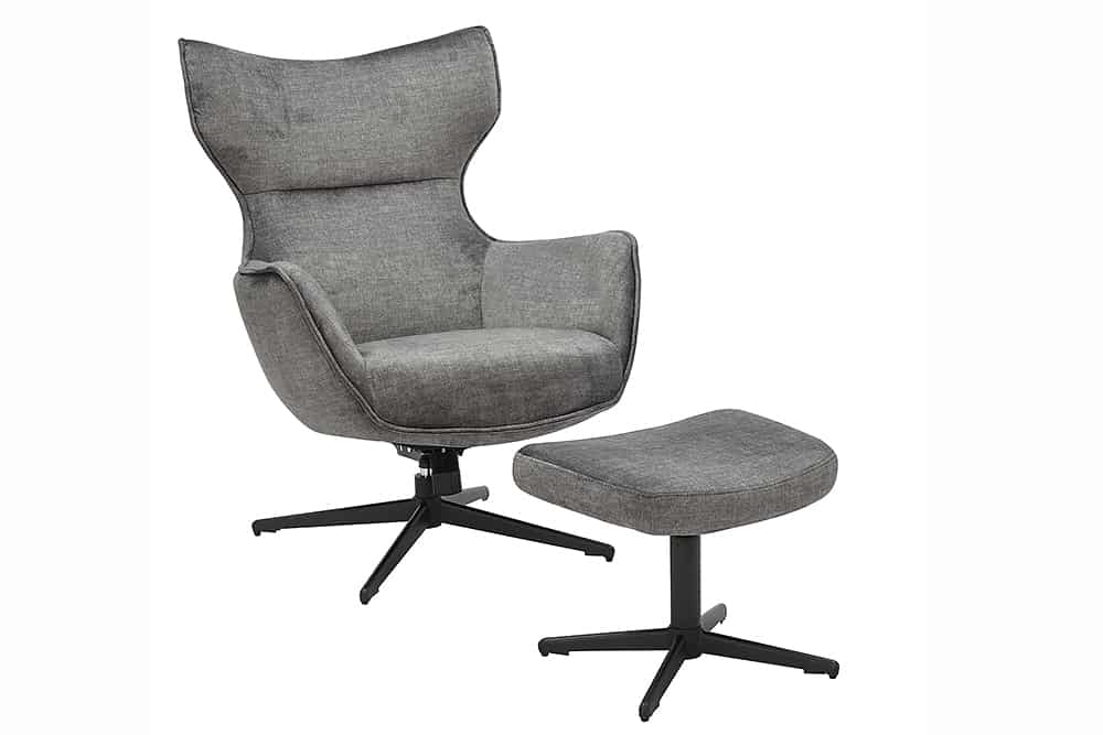 VOGUE Drehbarer Sessel Samt schwarze Metallbeine mit Armlehne