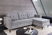 STOCKHOLM Retro Ecksofa 220cm Cord Federkern 3-Sitzer