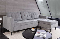 STOCKHOLM Retro Ecksofa 220cm Cord Federkern 3-Sitzer