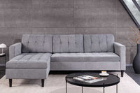 STOCKHOLM Retro Ecksofa 220cm Cord Federkern 3-Sitzer