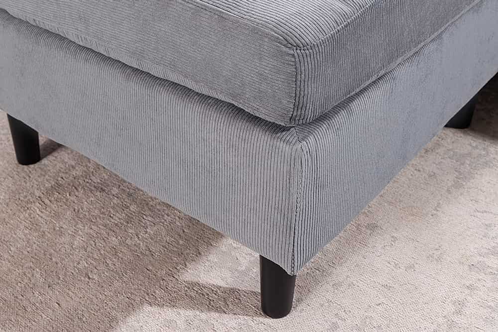 STOCKHOLM Retro Ecksofa 220cm Cord Federkern 3-Sitzer