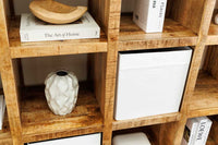 IRON CRAFT Massives Regal  160cm natur Mangoholz Bücherregal sechzehn Fächer