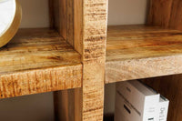 IRON CRAFT Massives Regal  160cm natur Mangoholz Bücherregal sechzehn Fächer