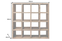 IRON CRAFT Massives Regal  160cm natur Mangoholz Bücherregal sechzehn Fächer