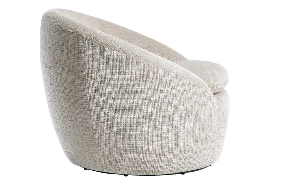 ALPINE Drehbarer Design Sessel  beige Strukturstoff 360° mit Armlehnen