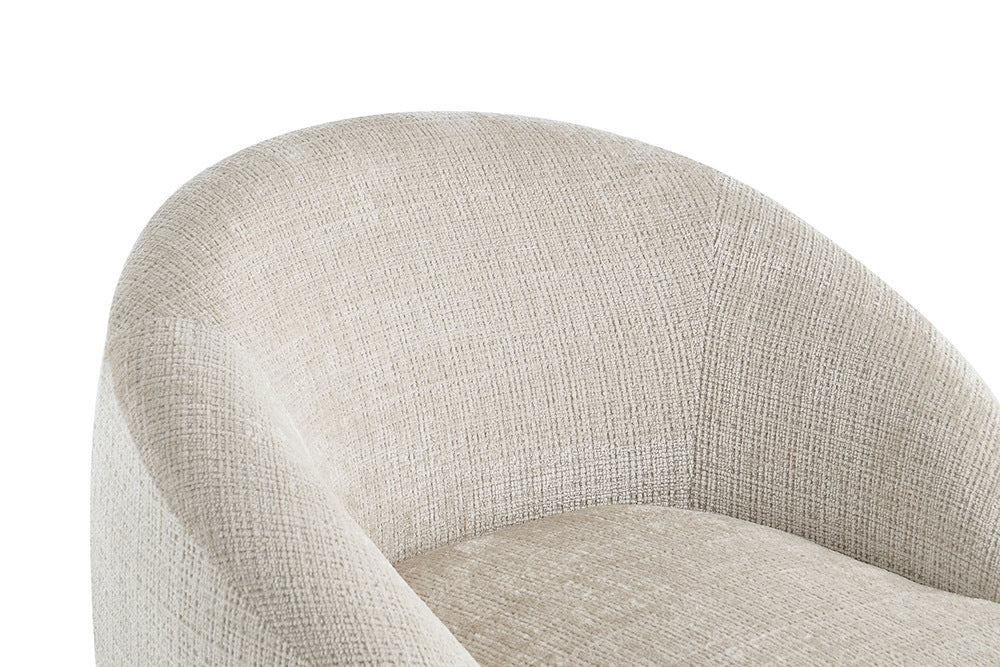 ALPINE Drehbarer Design Sessel  beige Strukturstoff 360° mit Armlehnen