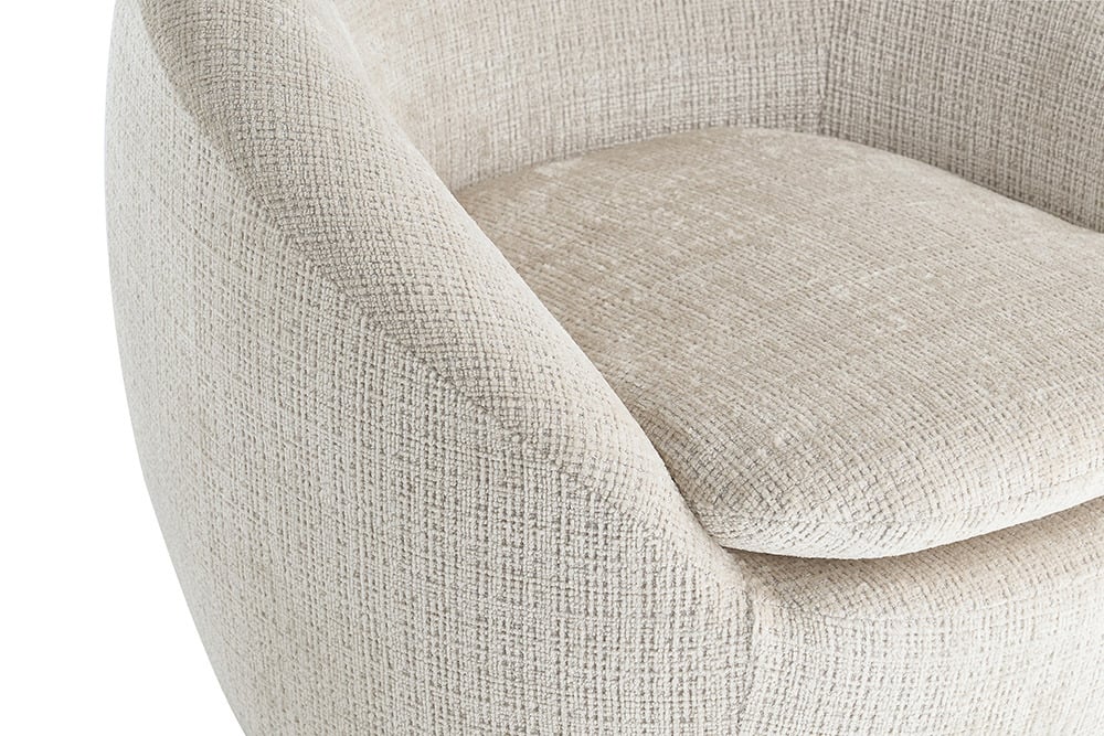 ALPINE Drehbarer Design Sessel  beige Strukturstoff 360° mit Armlehnen