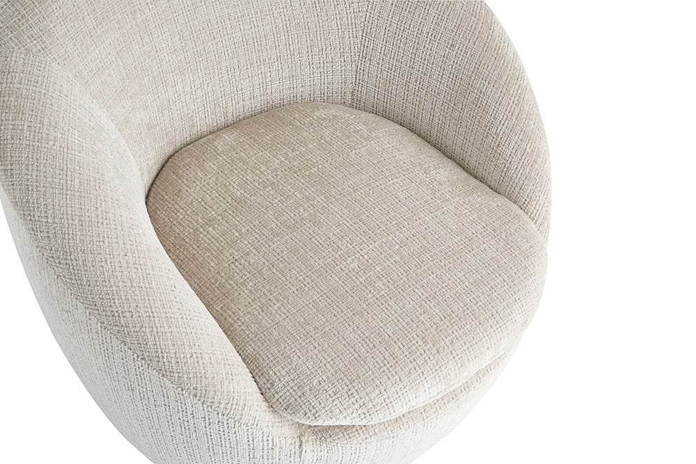 ALPINE Drehbarer Design Sessel  beige Strukturstoff 360° mit Armlehnen
