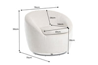 ALPINE Drehbarer Design Sessel  beige Strukturstoff 360° mit Armlehnen
